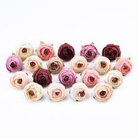 10 sztuk kwiaty ozdobne ścienne akcesoria ślubne wyprzedaż Diy prezenty Box sztuczne kwiaty Scrapbooking jedwabne róże herbaty 4